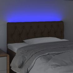 Greatstore Čelo postele s LED tmavě hnědé 90 x 7 x 78/88 cm textil