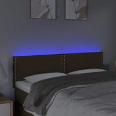Greatstore Čelo postele s LED tmavě hnědé 144x5x78/88 cm textil