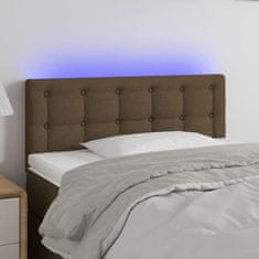 Greatstore Čelo postele s LED tmavě hnědé 80 x 5 x 78/88 cm textil