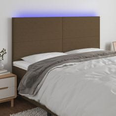 Greatstore Čelo postele s LED tmavě hnědé 160x5x118/128 cm textil