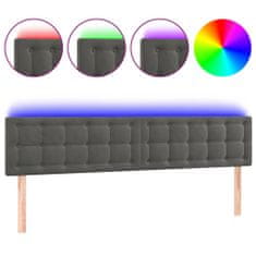 Greatstore Čelo postele s LED tmavě šedé 160x5x78/88 cm samet