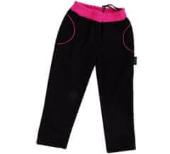 ROCKINO Dětské softshellové kalhoty vzor 8867 - černorůžové, velikost 92