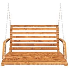 shumee Závěsná lavice smrkové dřevo s teakovou úpravou 91x130x58 cm