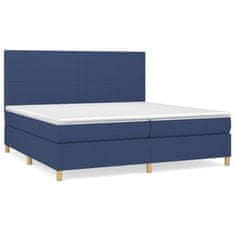 Petromila Box spring postel s matrací modrá 200x200 cm textil