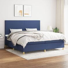 Petromila Box spring postel s matrací modrá 200x200 cm textil