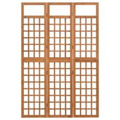 shumee 3dílný paraván/treláž masivní jedlové dřevo 121 x 180,5 cm