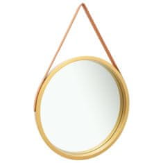 Vidaxl Nástěnné zrcadlo s popruhem 60 cm zlaté