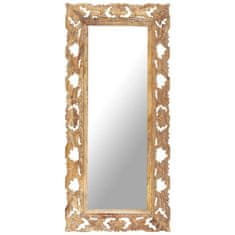 shumee Ručně vyřezávané zrcadlo hnědé 110 x 50 cm masivní mangovník