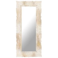 shumee Zrcadlo bílé 110 x 50 cm masivní mangovníkové dřevo