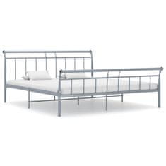 Vidaxl Rám postele šedý kov 160 x 200 cm