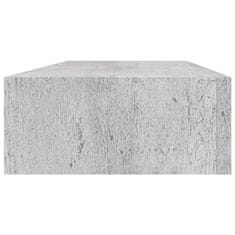 shumee Nástěnná police se zásuvkou betonově šedá 60 x 23,5 x 10 cm MDF