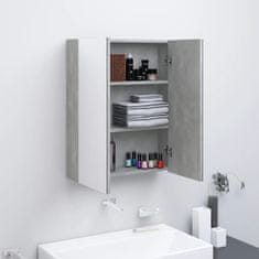 Greatstore Koupelnová skříňka se zrcadlem 60x15x75 cm MDF betonově šedá