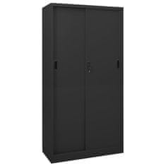 shumee Kancelářská skříň s posuvnými dveřmi antracit 90x40x180 cm ocel