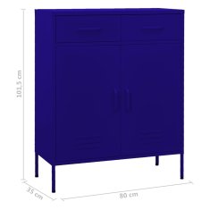 Vidaxl Úložná skříň námořnická modrá 80 x 35 x 101,5 cm ocel