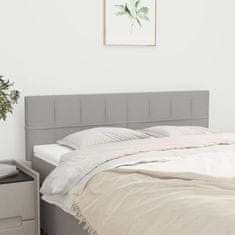 Greatstore Čela postele 2 ks světle šedá 72 x 5 x 78/88 cm textil
