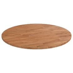 Greatstore Kulatá stolní deska světle hnědá Ø70x1,5cm ošetřený masivní dub