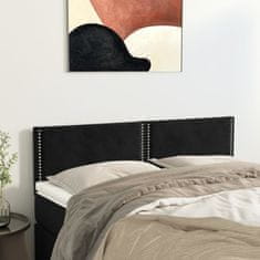 Greatstore Čela postele 2 ks černá 72 x 5 x 78/88 cm samet
