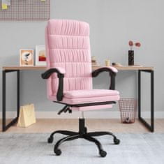 Greatstore Polohovací kancelářská židle růžová samet