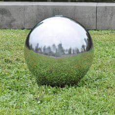 Greatstore Zahradní fontána koule s LED nerezová ocel 30 cm