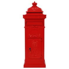 shumee Sloupová poštovní schránka ve vintage stylu rezuvzdorná červená