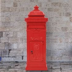 Petromila Sloupová poštovní schránka ve vintage stylu rezuvzdorná červená