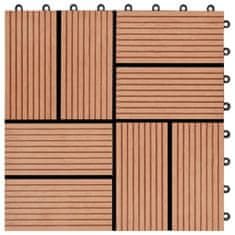 shumee Terasové dlaždice z dřevoplastu 11 ks 30x30 cm 1 m2 odstín teak