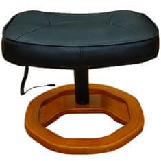 Greatstore Masážní křeslo se stoličkou černé umělá kůže