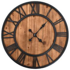 Petromila Vintage nástěnné hodiny se strojkem Quartz dřevo a kov 60cm XXL