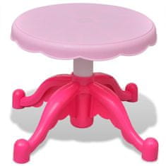 Greatstore Dětské klávesy se stoličkou a mikrofonem, 37 kláves, růžová barva