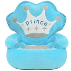 Greatstore Plyšové dětské křeslo Prince modré