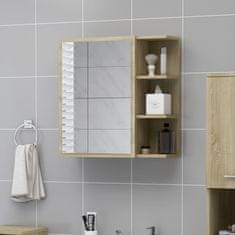 Greatstore Koupelnová skříňka zrcadlo dub sonoma 62,5x20,5x64 dřevotříska