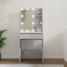 Greatstore Toaletní stolek s LED betonově šedý 60 x 40 x 140 cm