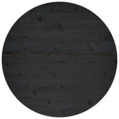 Vidaxl Stolní deska černá Ø 80 x 2,5 cm masivní borové dřevo