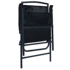 Vidaxl Skládací zahradní židle 2 ks textilen černé