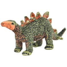 Vidaxl Stojící plyšová hračka, dinosaurus stegosaurus, zelený, XXL
