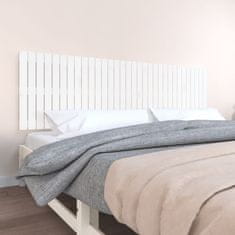 Greatstore Nástěnné čelo postele bílé 204 x 3 x 60 cm masivní borové dřevo