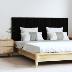 Greatstore Nástěnné čelo postele černé 159,5x3x60 cm masivní borové dřevo