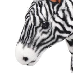 Vidaxl Stojící plyšová hračka, zebra, černobílá, XXL