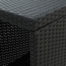Vidaxl Barový stolek s úložným regálem černý 120x60x110 cm polyratan