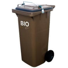 shumee Kbelíková popelnice GASTRO s nepropustným víkem na organický potravinový odpad - hnědá 120 l