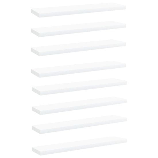 Vidaxl Police na knihy 8 ks bílé 40 x 10 x 1,5 cm kompozitní dřevo