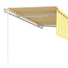 Vidaxl Automatická zatahovací markýza s roletou 4,5 x 3 m žlutobílá