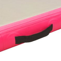 Vidaxl Nafukovací cvičební podložka s pumpou 800x100x10 cm PVC růžová