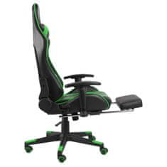 Vidaxl Otočná herní židle s podnožkou zelená PVC
