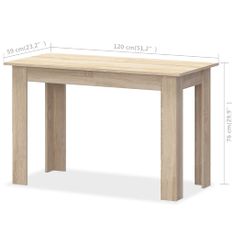 Vidaxl Jídelní stůl a lavice 3 kusy dřevotříska dub