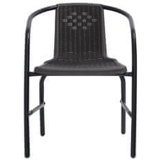 Vidaxl Zahradní židle 2 ks plastový ratan a ocel 110 kg