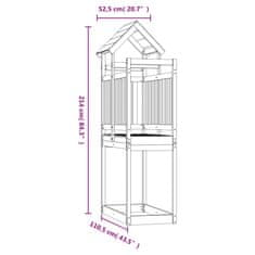 Vidaxl Hrací věž 52,5 x 110,5 x 214 cm masivní borové dřevo