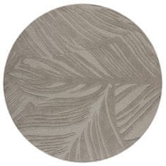 Flair Kusový koberec Solace Lino Leaf Grey kruh 160x160 (průměr) kruh