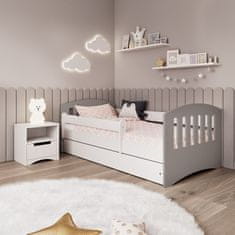 Kocot kids Klasická dětská postel Babydreams šedá, varianta 80x160, bez šuplíků, bez matrace