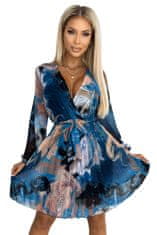 Numoco Dámské květované šaty Ysabel mořská modrá Univerzální